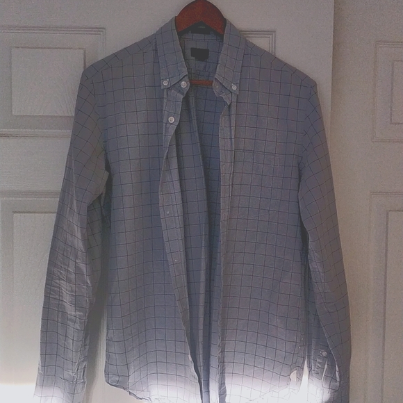 J. Crew - US M - slim fit - blue check sports shirt - Picture 1 of 4